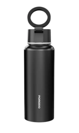Porodo Lifestyle Magnetic Mount Water Bottle with MagSafe Phone Holder, BPA-Free Stainless Steel Vacuum Insulated Bottle