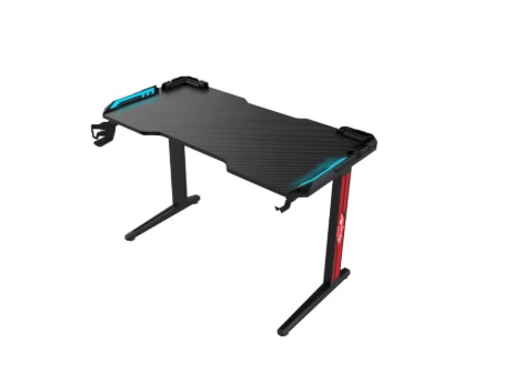 Green Lion RGB Gaming Desk with Remote-Controlled Lighting, Cup Holder, Phone Groove & 200kg Load Capacity - 120cm Black