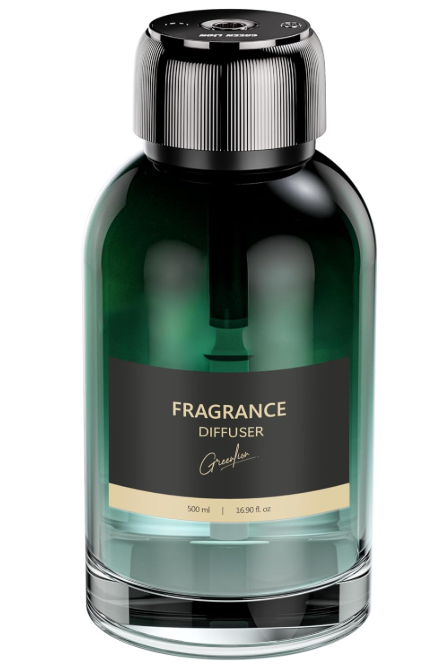 ناشر عطر أخضر ليون جامبو 500 مل، بطارية 300 مللي أمبير في الساعة، وقت عمل 5 ساعات، تغطية 30متر مربع، تحكم باللمس، 3 أوضاع رش، مؤشر LED، طاقة 1.5 واط، مسحة قطنية مشمولة - أخضر