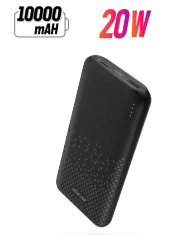 Rome 10000mAh Power Bank 20W PD Multiple Output Ports and Long-Life Battery / 10000 mAh PowerBank - Black