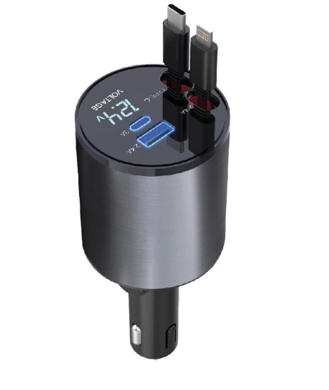 Green Lion 4 in 1 Car Charger - Gray