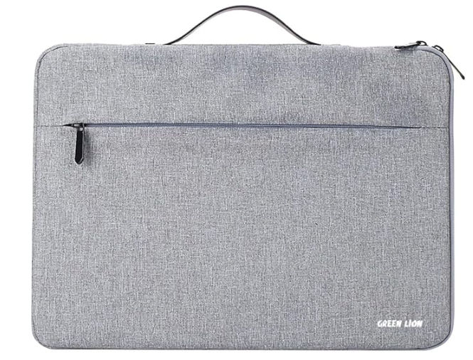 Green Lion Loin Sigma Laptop Sleeve Bag,Soft Fabric,Multi-padded Protection,Durable Zipper,Up To 14.1 Inches Laptops,Lightweight & Handy,Every Day Use - Gray