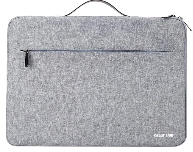 Green Lion Loin Sigma Laptop Sleeve Bag,Soft Fabric,Multi-padded Protection,Durable Zipper,Up To 14.1 Inches Laptops,Lightweight & Handy,Every Day Use - Gray