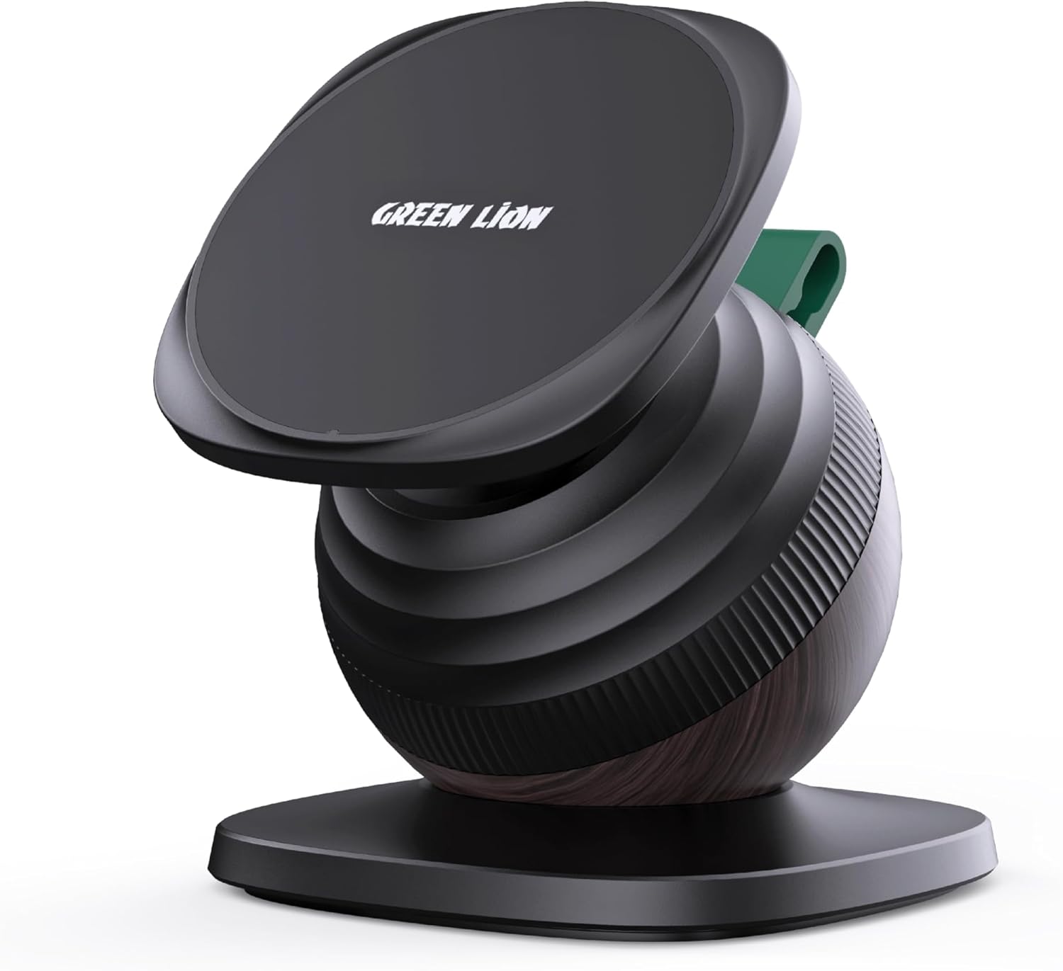 Green Lion Snail Mount Car Phone Holder with 360° Rotating Base, Compatible with MagSafe, Twist-Lock Telescopic Rod, Extendable Height, Best Car Phone Holder for iPhone 17/16/15, S25/S24/S23 – Black