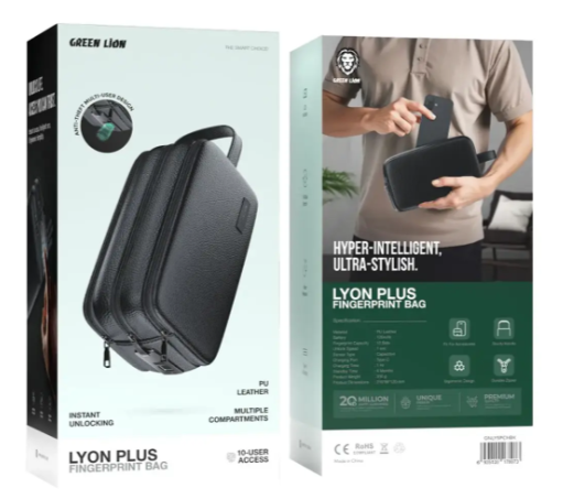 Green Lion Lyon Plus Fingerprint Bag- Black