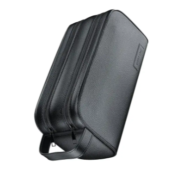Green Lion Coral Clutch Bag 2 Zip, Sturdy & Easy Handle, Ergonomic Design, Durable Zipper, Multi-Pockets, Water Resistant Exterior, PU Leather Material - Black