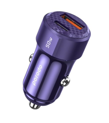 Porodo 50W شاحن سيارة ثنائي المنفذ PD 20W QC 30W
