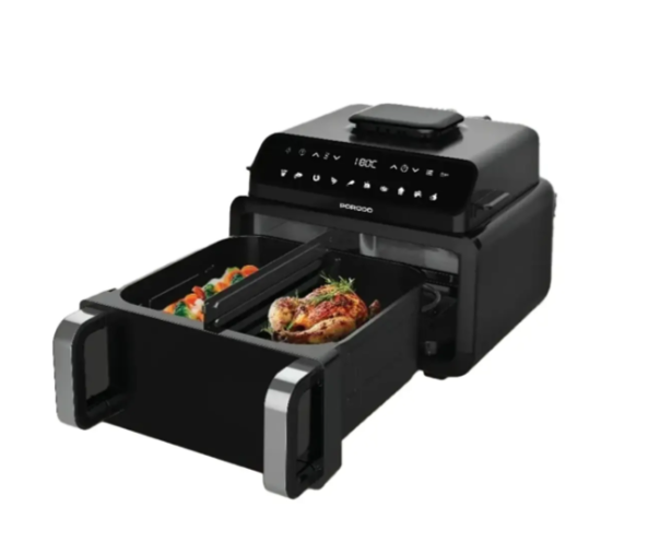 Porodo Lifestyle Flexi Cook Pro Indoor Grill, Pizza Oven, Air Fryer - Black