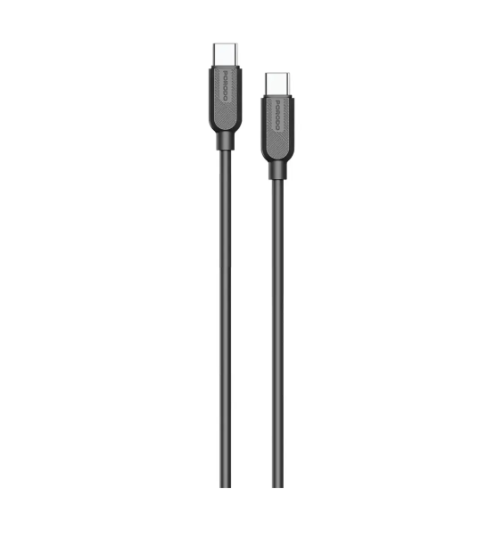 كابل Porodo سيليكون USB - C إلى USB - C - أسود