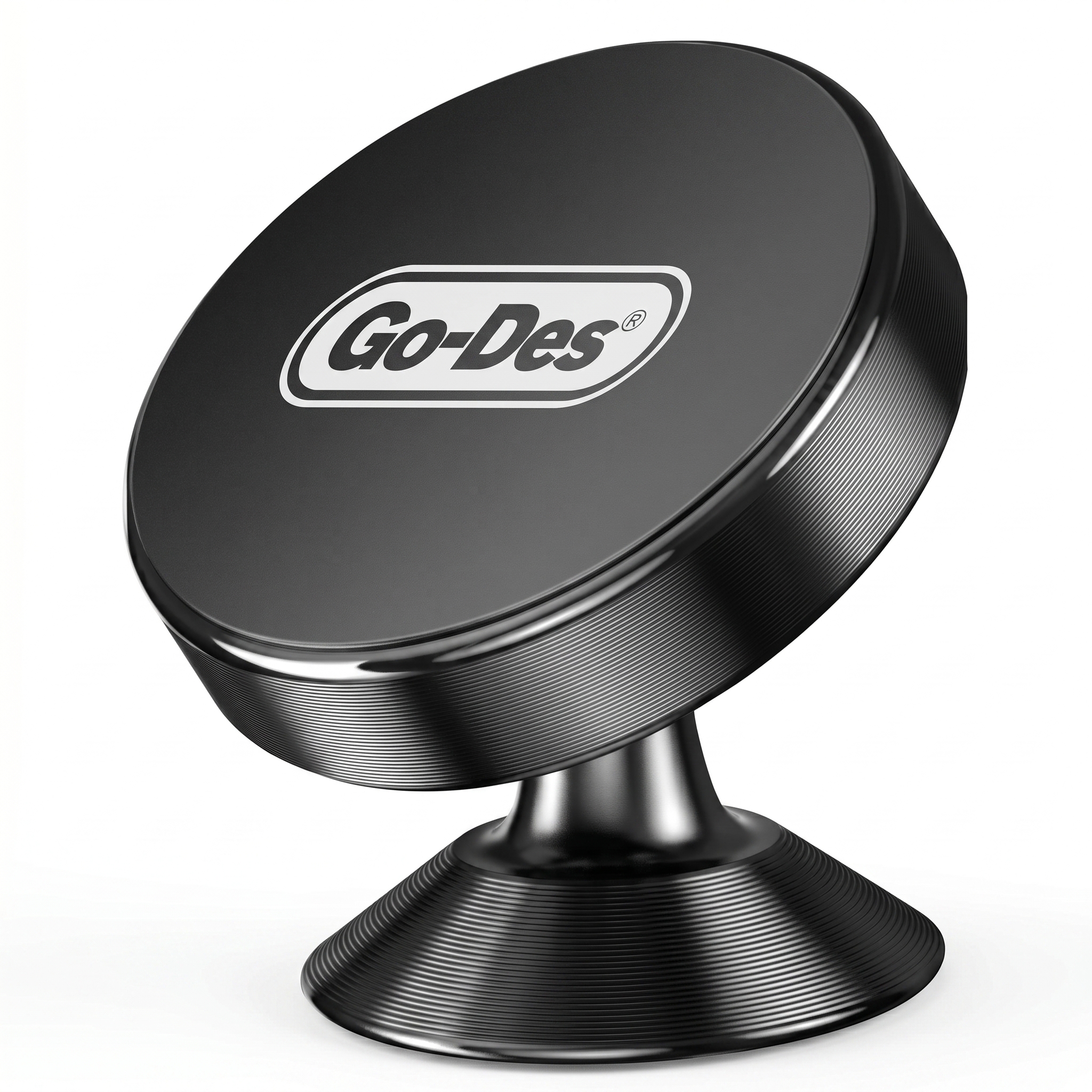 Go - Des HD616 حامل هاتف سيارة مغناطيسي – حامل لوحة القيادة 360 درجة للهواتف الذكية (أسود)