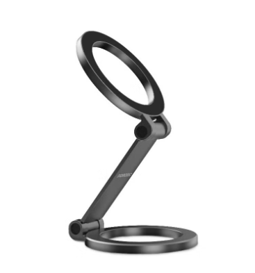 حامل هاتف Maglock MagSafe مزدوج مع تصميم قابل للطي HS30 /ضبط متعدد الزوايا/تثبيت مغناطيسي قوي/نوع مغناطيس N52 - أسود