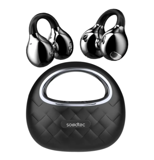 Porodo Soundtec Vogue Open-Ear Clip-on Wireless Earbuds- BLACK