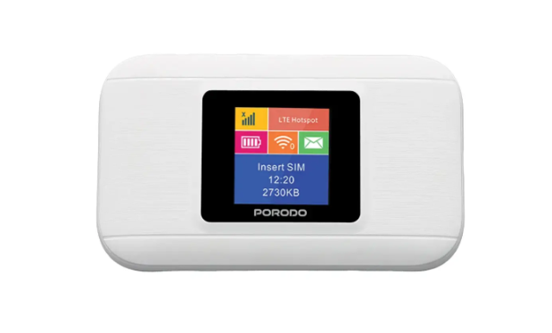 Porodo Nexfi 3000mAh 4g LTE راوتر واي فاي محمول اتصال متعدد المستخدمين - أبيض