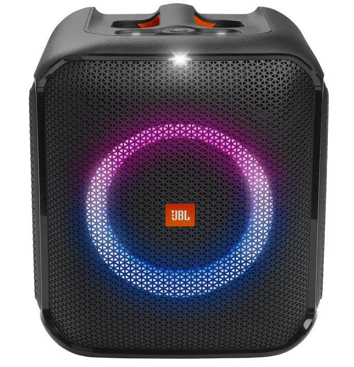 JBL Partybox Encore Essential | مكبر صوت محمول للحفلات يعمل بالبلوتوث | صوت Monstrous Pro بقوة 100 واط | عرض إضاءة ديناميكي | وقت تشغيل يصل إلى 6 ساعات | بنك طاقة مدمج | تطبيق دعم الميكروفون PartyBox (أسود)
