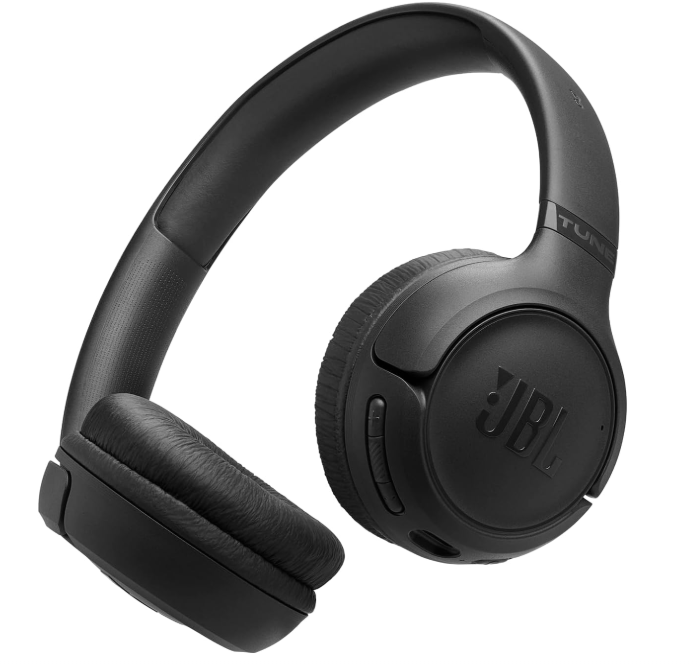 JBL Tune 530BT Wireless On-Ear Bluetooth Headphones with Pure Bass Sound, 76H Battery Life, Dual Beamforming Mics, Multi-Point Bluetooth 6.0, Foldable & Lightweight – Black (JBLT530BTBLKEU)
