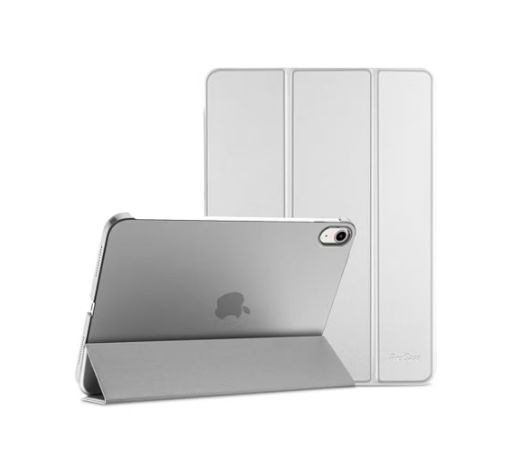 حافظة لجهاز iPad (A16) 11th Generation 11 Inch 2025/ iPad 10th Generation 10.9 Inch 2022، غطاء ذكي رفيع مع ظهر صلب شفاف، يدعم Touch ID، تنبيه تلقائي/نوم - فضي