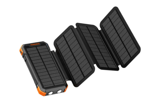 Borodo Power Bank 20000 mAh with 4 Solar Panels - Black