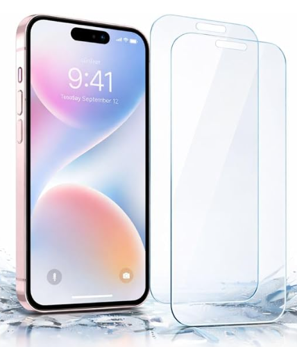 لاصقة حماية للشاشة من الزجاج المقوى بالهواء لهاتف iPhone 17 – فائقة الوضوح، صلابة 5H، مقاومة للخدش، خالية من الفقاعات، حماية كاملة للشاشة