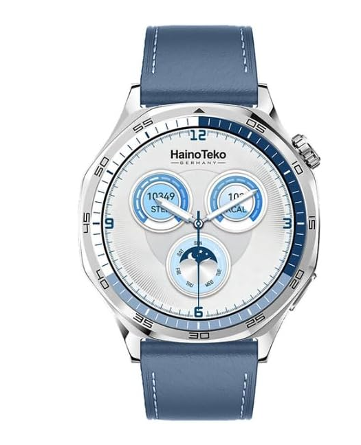 HainoTeko HainoTeko-33 Waterproof Smart Watch with AMOLED Display, Bluetooth Calling, 15 Days Battery Life, 3 Pair Straps, for Men (Blue)