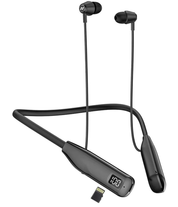 HainoTeko Germany Haino Teko HN110 Bluetooth Neck Band Earphone 110 Hours Music With High Bass Sound Quality Super Clear Mic and Support TF Card Black