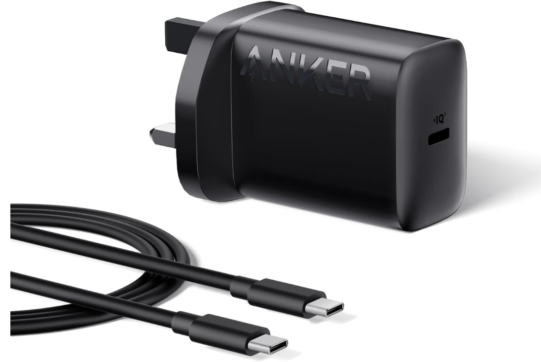 مقبس USB C من أنكر، شاحن USB C بقدرة 25 واط مع كابل USB - C، يدعم الشحن السريع PPS لسامسونج S25/S24 +/S24/S23، Ultra/S23 +/S23/S22/S21/S20/Note20، iPhone 16/15 المزيد، (يشمل كابل 5 قدم)