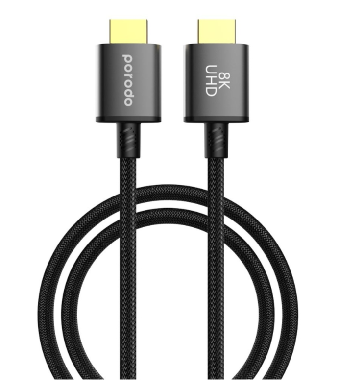 كابل Porodo 8K HDMI PVC 3M - أسود