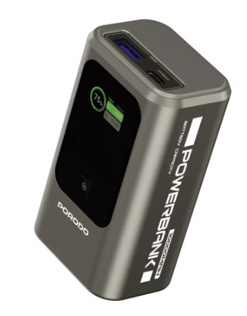 10000mAh Mini Power Bank with Real-Time Display / PD 35W Fast Charger Powerbank / Simultaneous Charging / Smart TFT Display / Built-In Safeguards - Grey