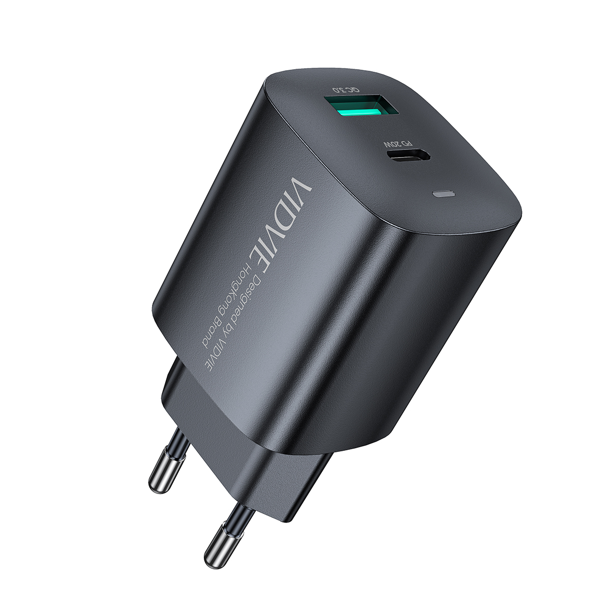 شاحن حائط فيدفي PLE248 سريع بقدرة 20 واط بمنفذي USB-C وUSB-A