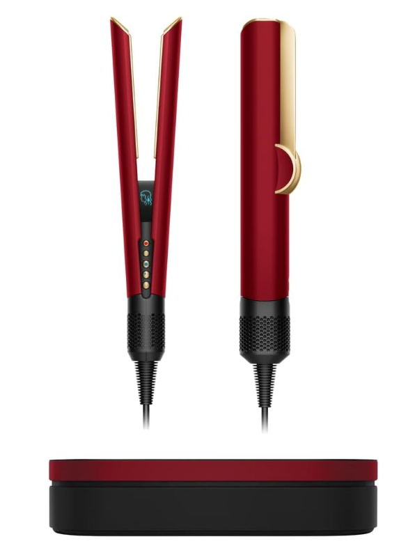 Dyson [Limited Edition] Airstrait Hair Straightener [Red Velvet & Gold] |Wet-to-dry straightener|Straightens with air| No hot plates| Wet & Dry modes - International Version