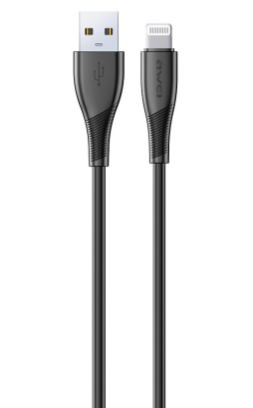 AWEI - كابل USB A - إضاءة 1 متر - أسود