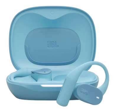 سماعات أذن لاسلكية JBL Sense Lite مع تصميم مفتوح وخطاف أذن، تقنية توصيل الهواء JBL OpenSound، تشغيل لمدة 32 ساعة، IP54 مقاوم للماء والغبار، أزرق