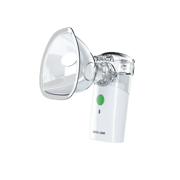 Green Lion Portable Nebulizer | Quiet Mist Inhaler for Asthma & Allergy Relief, Dual Power, LED Indicator, Travel-Friendly Design
