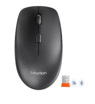 Meetion BTM100 Dual Mode Wireless Silent Mouse Ergonomic Design Steel Gray