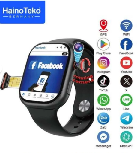 HAINOTEKO FG -11 5G ساعة أندرويد ذكية مع فتحة بطاقة SIM وكاميرا دوارة ودعم متجر Play