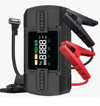12V Jump Starter 12000mAh / Power Bank | Flash Light | Air Compressor /Digital Display | Safety Protection | 4 Modes Inflation
