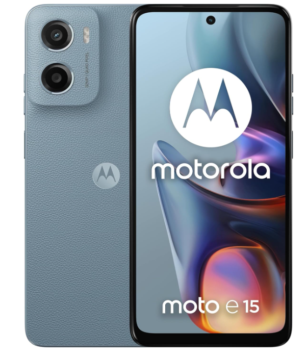 Motorola Moto E15 Dual-SIM 64GB ROM + 2GB RAM (GSM Only | No CDMA) Factory Unlocked 4G/LTE Smartphone (Misty Blue) - International Version