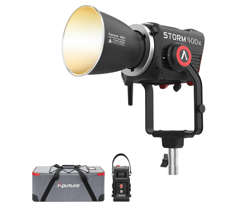Aputure Storm 400x 400W Bi-Color LED Video Light, Compact Point-Source Fixture with Blair Chipset, 2500K-10000K CCT, ±G Tint Control