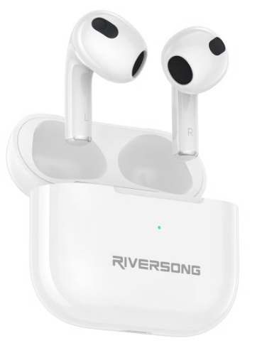 Airfly L3 سماعات أذن بيئية لإلغاء الضوضاء، وقت تشغيل 30 ساعة، مقاوم للعرق، لون أبيض