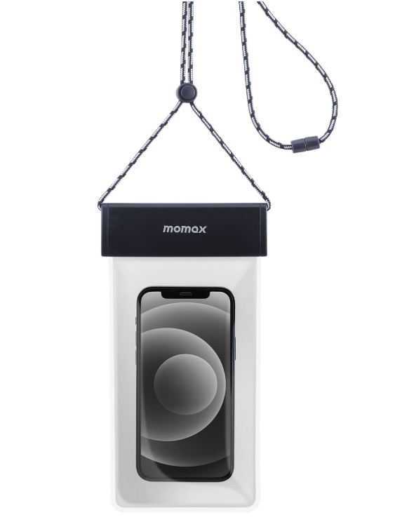 MOMAX Waterproof Pouch Universal With Neck Strap For Smartphones (Gray)