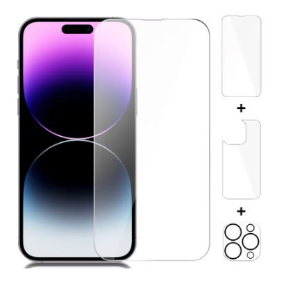 [حزمة 3] لاصقة حماية للشاشة لهاتف iPhone 14 Pro Max، ولاصقة حماية للشاشة الأمامية والخلفية لهاتف iPhone 14 Pro Max، ولاصقة حماية للكاميرا لهاتف iPhone 14 Pro Max مضادة لبصمات الأصابع/الخدش لهاتف iPhone 14 Pro Max (6.7 بوصة)