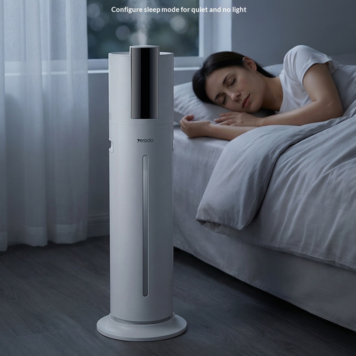 YESIDO EC31 Smart Humidifier 9L Large Capacity Tank Ultrasonic Tower Humidifier with Timer for Bedroom Living Room - UK Plug/White