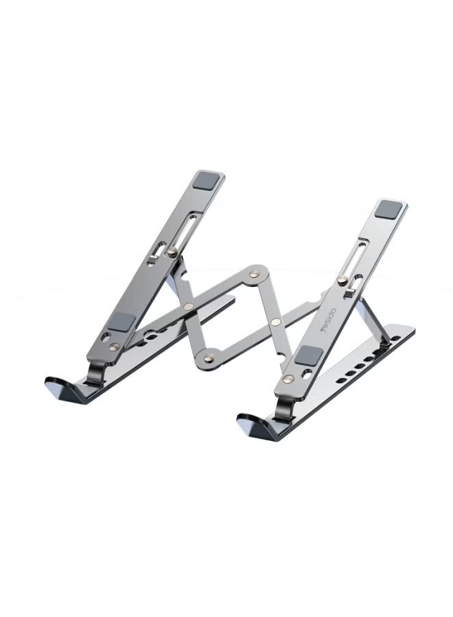 Yesido Foldable Aluminum Alloy Laptop Stand LP01 is used as a mobile phone and tablet holder