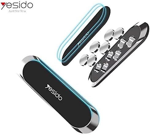 Yesido Magic Glue Silicone Wall Cell Phone Holder Magnet، حامل هاتف مغناطيسي للسيارة يتميز بمغناطيس قوي متوافق مع iPhone و Samsung و Oppo و One Plus و Huawei و Xiaomi والمزيد، رمادي
