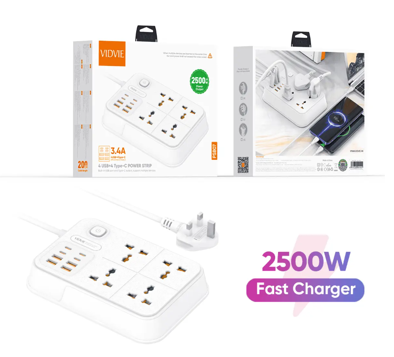 PSB07  4 USB + 4 شريط طاقة من النوع C