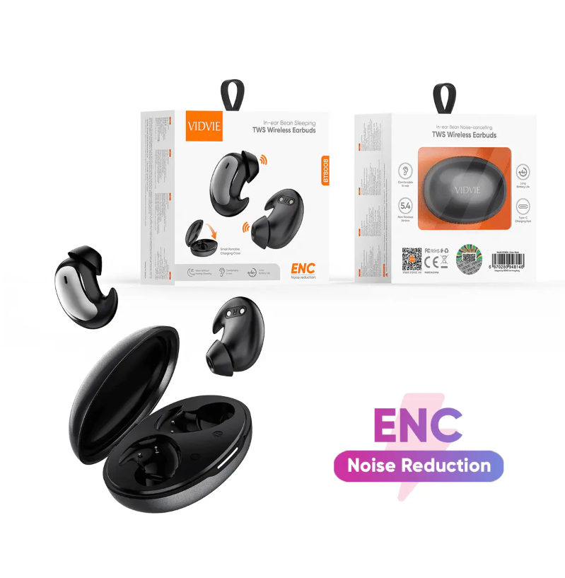 سماعة أذن لاسلكية BT8008 ENC صغيرة للنوم TWS