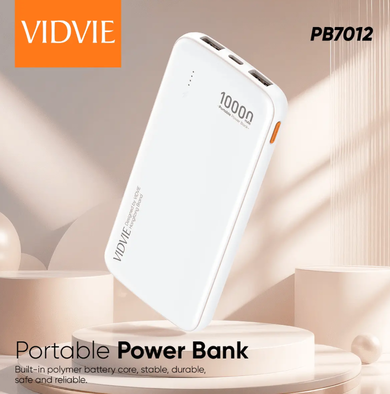 Vidvie PB7012  1000mAh Portable Power Bank White