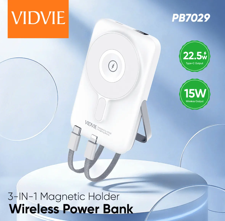 Vidvie PB7029  3-in-1 Magnetic Holder Power Bank