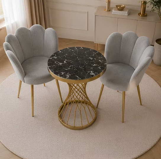 ABX HOME Modern 1+2 Seat Dining Set, Coffee Set with Classic Table and 2 Chairs | for Living Room, Bedroom, Office | Premium Material