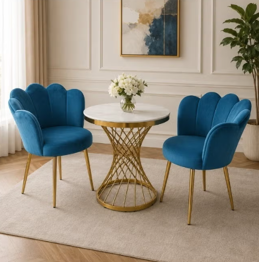 ABX HOME Modern 1+2 Seat Dining Set, Coffee Set with Classic Table and 2 Chairs | for Living Room, Bedroom, Office | Premium Material