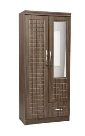 ABX HOME Shaku 2 Door Wooden Wardrobe, Cabinet Cupboard Engineered Wood Perfect Modern Stylish Heavy Duty With Mirror